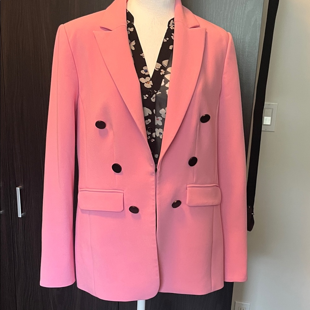 Pink Double-Breasted Blazer Jacket